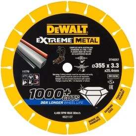 DEWALT DT40257 - Tarcza diamentowa do cięcia stali, 355/25,4 /3.3mm