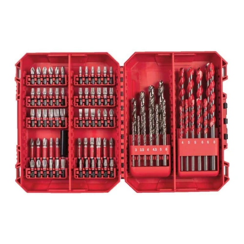 Milwaukee 4932501309 - Zestaw bitów udarowych i wierteł Shockwave do śrub płaskich, Phillips, Pozidriv,Torx i Hex (80 szt.)