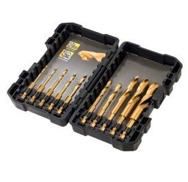 DEWALT DT50050 - Wiertła do metalu 3-12mm HSS-TiN HEX 1/4" 10el