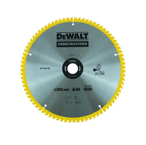 DEWALT DT1184 - Tarcza tnąca do drewna 305x30mmx80z