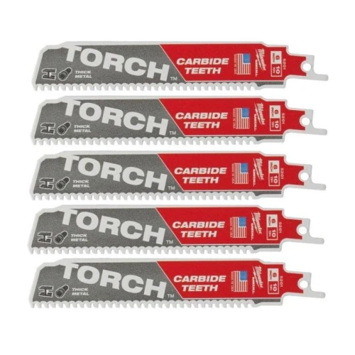 Milwaukee 48005551 - Brzeszczot do metalu TCT TORCH z węglikiem, 150 mm 10 TPI (5 szt.)