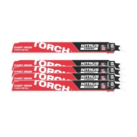 Milwaukee 48006552 - Brzeszczot do metalu TORCH NITRUS CARBIDE z węglikiem wolframu, 230 mm 10 TPI (5 szt.)