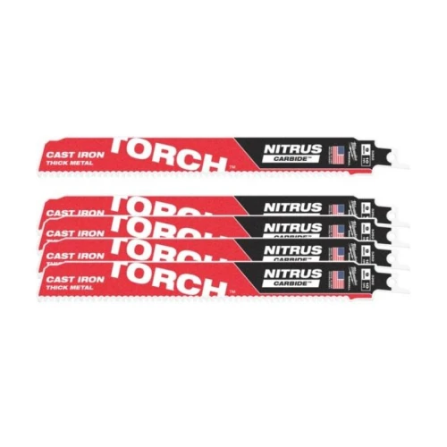 Milwaukee 48006552 - Brzeszczot do metalu TORCH NITRUS CARBIDE z węglikiem wolframu, 230 mm 10 TPI (5 szt.)