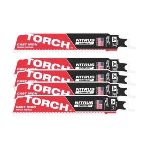 Milwaukee 48006551 - Brzeszczot do metalu TORCH NITRUS CARBIDE z węglikiem wolframu, 150 mm 10 TPI (5 szt.)