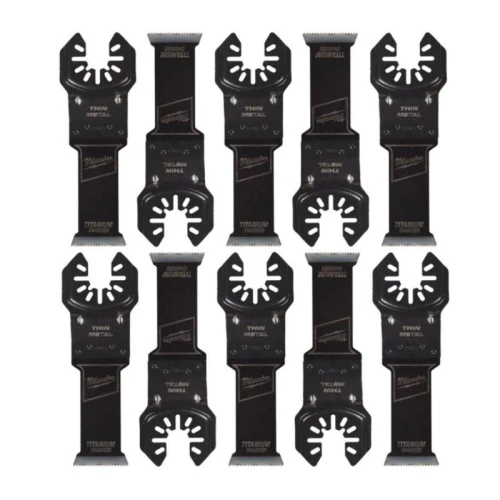 Milwaukee 48851259 - Brzeszczot bimetalowy do Multitoola z powłoką tytanową do cięcia miękkich metali i PVC, 28 mm (10szt.)