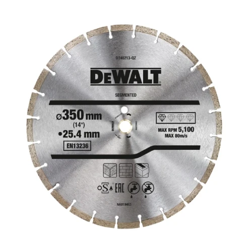 DEWALT DT40213 - Tarcza diamentowa segmentowa do szybkiego cięcia betonu 350/25.4mm