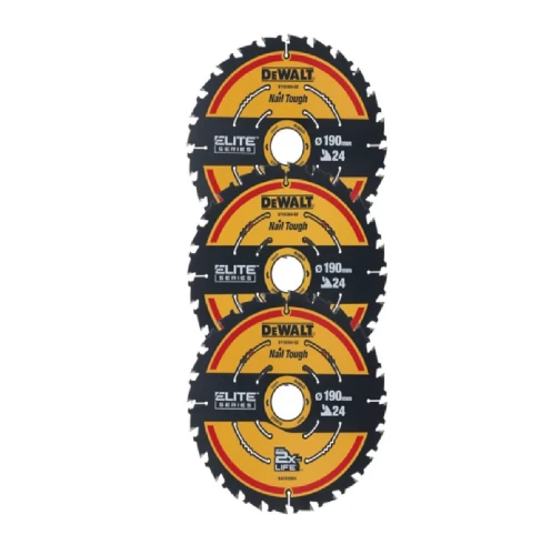 DEWALT DT10399 - Zestaw 3szt. pił tarczowych do cięcia drewna 190x30x1.65mm, 24 zęby