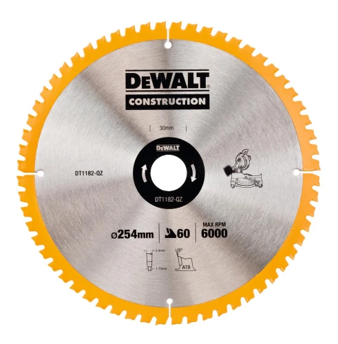 DEWALT DT1182 - Piła tarczowa do drewna 254x30mmx60z