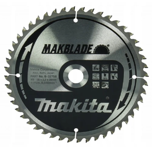 Makita B-32758 - Tarcza Tnąca Makblade 190x30 48z Drewno