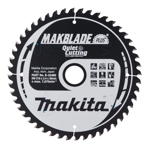 Makita  B-32465 - Tarcza tnąca MakBlade Plus TCT 216 x 30 mm, 48 zębów
