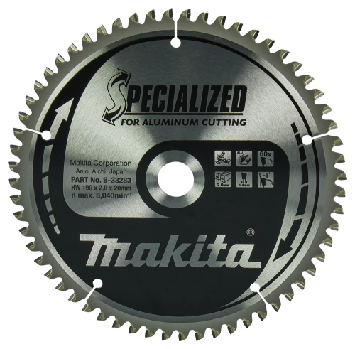 Makita B-33283 -Piła tarczowa 190x20x60z specjalized aluminium