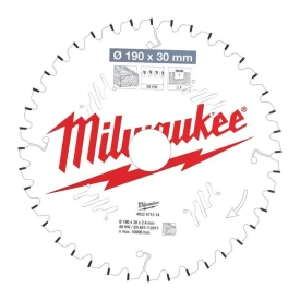 Milwaukee 4932471314 - Tarcza pilarska do drewna 190 x 30 mm, 40 zębów