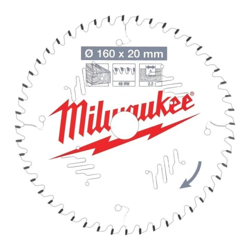Milwaukee 4932471291 - Tarcza pilarska do drewna, czyste cięcie 160 x 20 mm