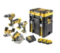 DEWALT DCK500P3T - Zestaw narzędzi Combo DCD796 + DCF887 + DCS570 + DCS335 + DCL050