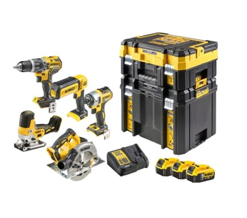 DEWALT DCK500P3T - Zestaw narzędzi Combo DCD796 + DCF887 + DCS570 + DCS335 + DCL050