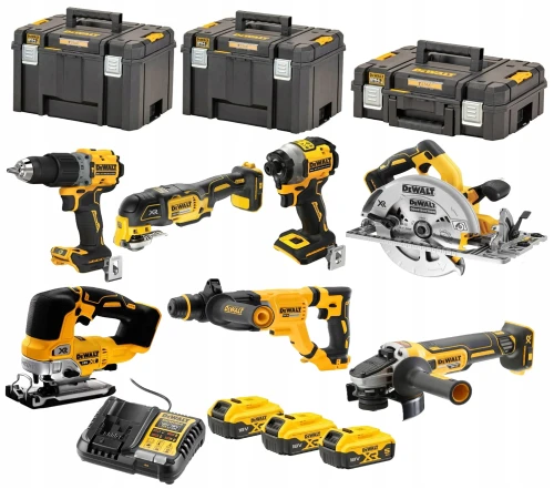 DEWALT DCK706P3T - Zestaw combo DCD805, DCF850, DCS355, DCH263, DCG405, DCS572, DCS334 3x 5 Ah