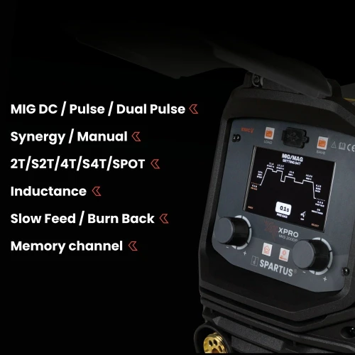 SPARTUS XPro MIG 200 DUAL PULSE - Spawarka inwertorowa - migomat z synergią