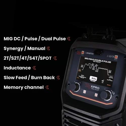 SPARTUS XPro MIG 260 DUAL PULSE - Spawarka inwertorowa - migomat z synergią