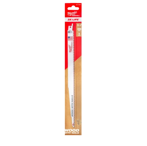 Milwaukee 48475037 - Brzeszczot do drewna 300mm 5 Tpi 5szt