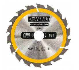 DEWALT DT1943 - Piła tarczowa 190x30mmx18z