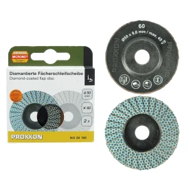PROXXON PR28166 - Tarcze listkowe z powłoką diamentową do LHW, ziarnistość 60, śr. 50 mm, 2 szt.