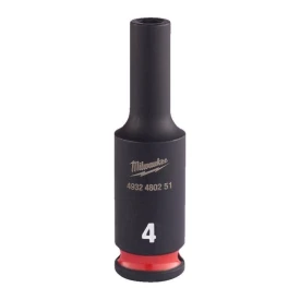 Milwaukee 4932480251 - Nasadka udarowa Shockwave 1/4" 6-kątna, długa, metryczna, 4 mm