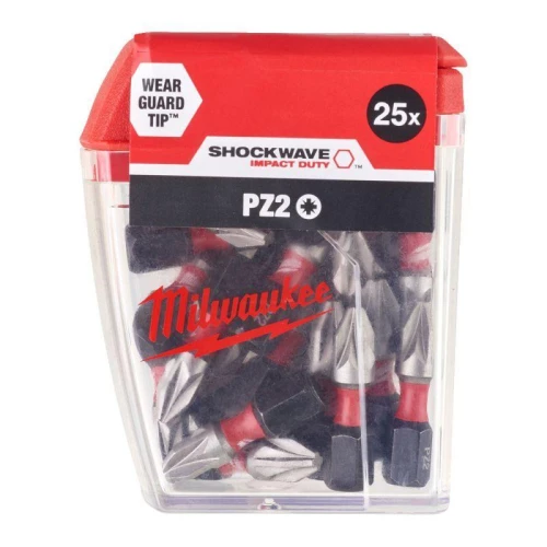 Milwaukee 4932430864 - Bit udarowy Shockwave Impact Duty do śrub Pozidriv PZ2 x 25 mm