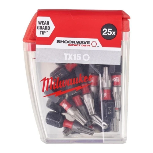 Milwaukee 4932430873 - Bit udarowy Shockwave do śrub Torx TX15 x 25 mm