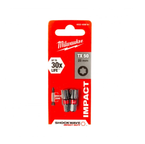 Milwaukee 4932430891 - Bit udarowy Shockwave do śrub Torx TX50 x 25 mm 2szt.
