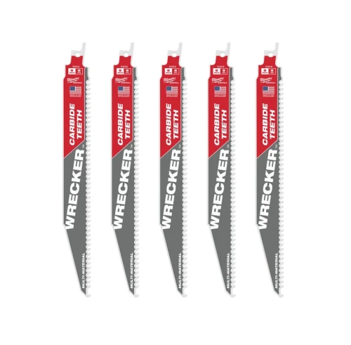 Milwaukee 48475542 - Brzeszczot do cięcia w różnych materiałach z węglikiem 230mm x 6 Tpi - 5 szt.