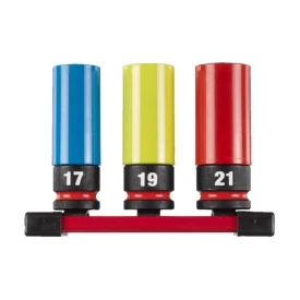 Milwaukee 4932493370 - Zestaw nasadek udarowych 1/2" do felg aluminiowych 17 - 21 mm
