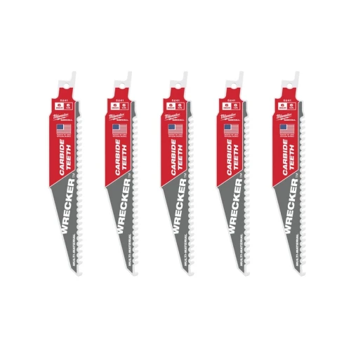 Milwaukee 48475541 - Brzeszczot do cięcia w różnych materiałach z węglikiem 150mm x 6 Tpi (5 szt.)