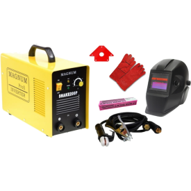 MAGNUM SNAKE 200 P - SPAWARKA + PRZYŁBICA + RĘKAWICE SPAWALNICZE + KĄTOWNIK MAGNETYCZNY + Elektrody rutylowe - łatwospawalne 1kg