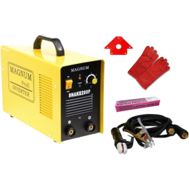 MAGNUM SNAKE 200 P - SPAWARKA + RĘKAWICE SPAWALNICZE + KĄTOWNIK MAGNETYCZNY + Elektrody rutylowe - łatwospawalne