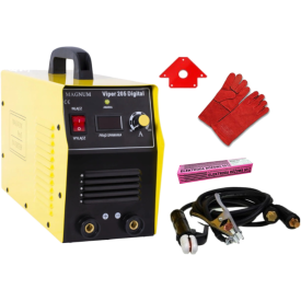 MAGNUM VIPER 205 DIGITAL - Spawarka inwertorowa + rękawice spawalnicze + kątownik magnetyczny + Elektrody rutylowe - łatwospawalne