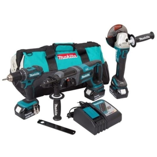 MAKITA DLX3078TX1 - Zestaw combo DHR241Z + DGA504Z +  DDF482Z