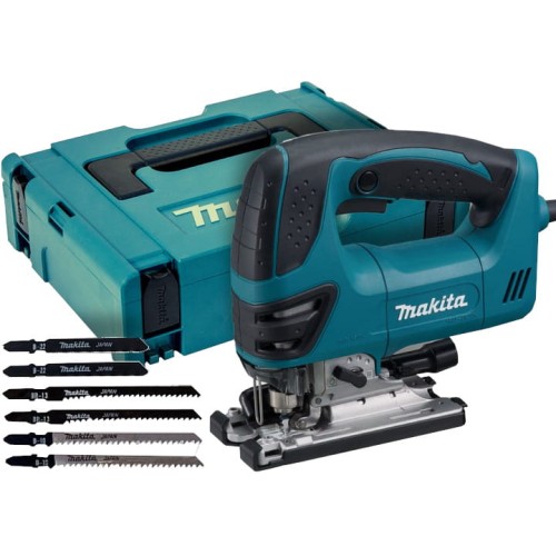 MAKITA 4350FCTJ - Wyrzynarka z podcinaniem z walizką MAKPAC + brzeszczoty