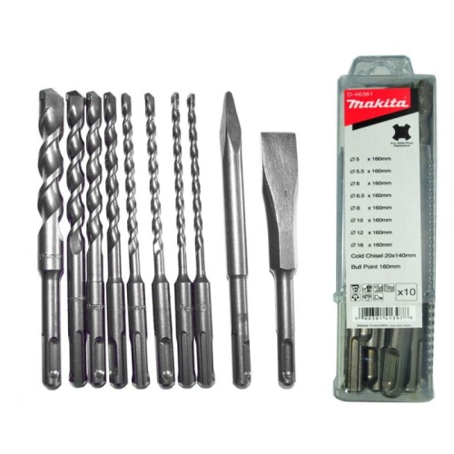 Makita  D-46361 - Zestaw wierteł i dłut SDS-PLUS 10 szt
