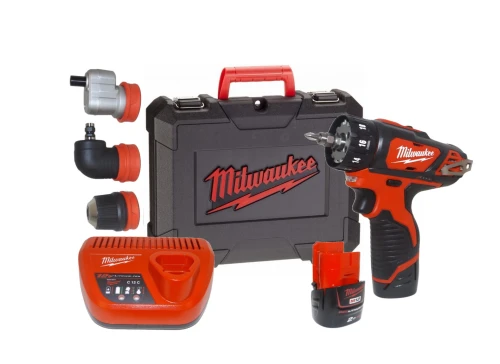 MILWAUKEE M12BDDXKIT-202C - Wiertarko-wkrętarka wymiennymi uchwytami