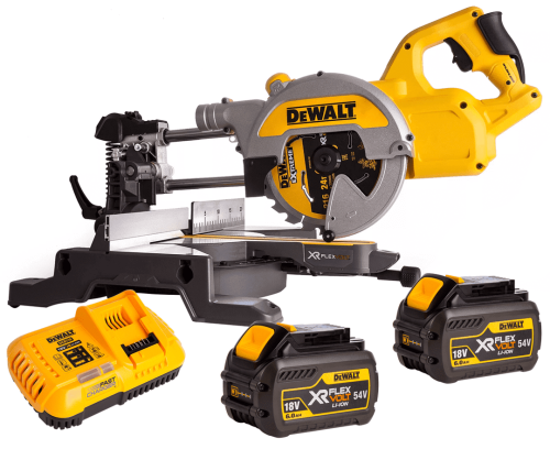 DEWALT DCS777T2-QW - Akumulatorowa ukośnica z posuwem 54V 216 mm