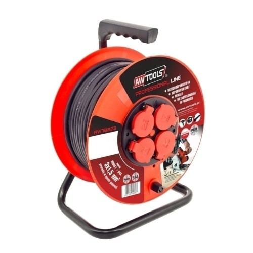 AWTOOLS PROFFESIONAL - Przedłużacz bębnowy 25m 3x1.5 mm 16A / 3680W