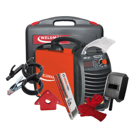 WELDMAN ARC 207 walizka PCV - Spawarka + rękawice spawalnicze + kątownik magnetyczny + Elektrody rutylowe - łatwospawalne