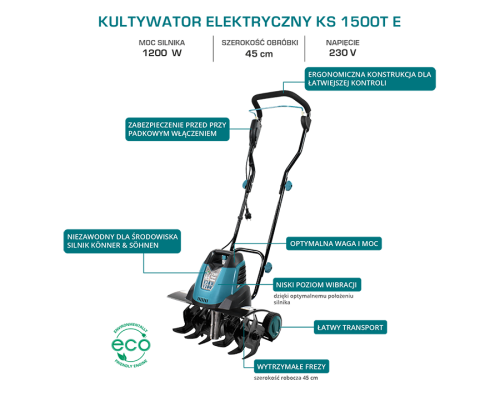 Konner & Sohnen KS 1500T E - Glebogryzarka elektryczna
