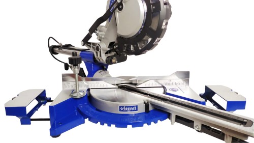 Scheppach HM216 - Piła ukośna z posuwem 216 mm z dodatkową tarczą z miekkim startem