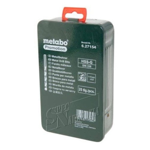 Metabo 627154000 - Zestaw wierteł do metalu HSS-G - 25 sztuk