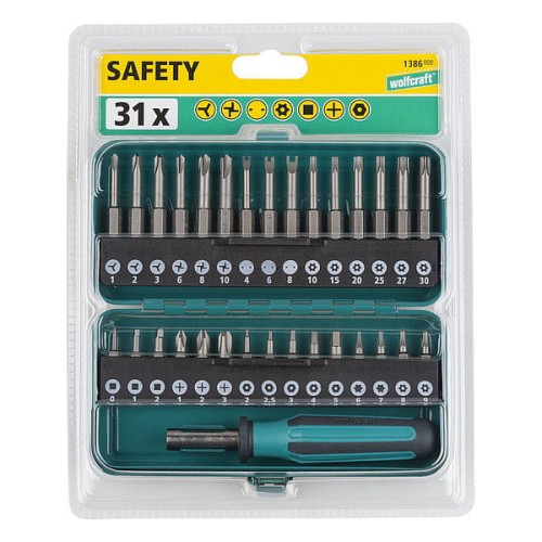 Wolfcraft WF1386000 - Zestaw bitów niestandardowych - 31 elementów