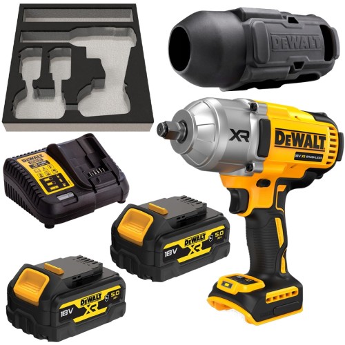 DeWalt DCF900P2G - Akumulatorowy klucz udarowy 1/2'' + gumowa osłona głowicy i akumulatorów