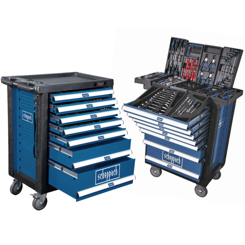 Scheppach TW1000 - Wózek narzędziowy/ 7 szuflad - 263 elementy