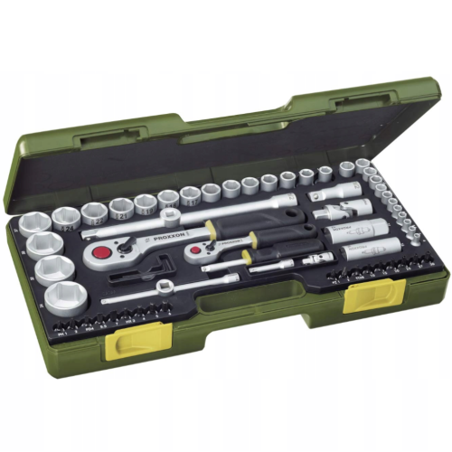 Proxxon PR23286 - Zestaw kluczy nasadowych 1/2'' i 1/4'' - 65 elementów