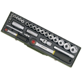 Proxxon PR23020 - Zestaw kluczy nasadowych 1/2''.1/4'' - 27 elementów